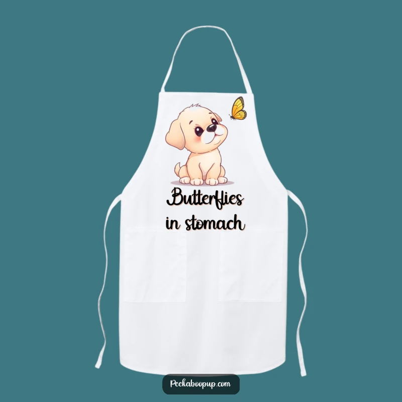 Funny Puppy Butterfly Apron - Chef's Curious Puppy Kitchenware