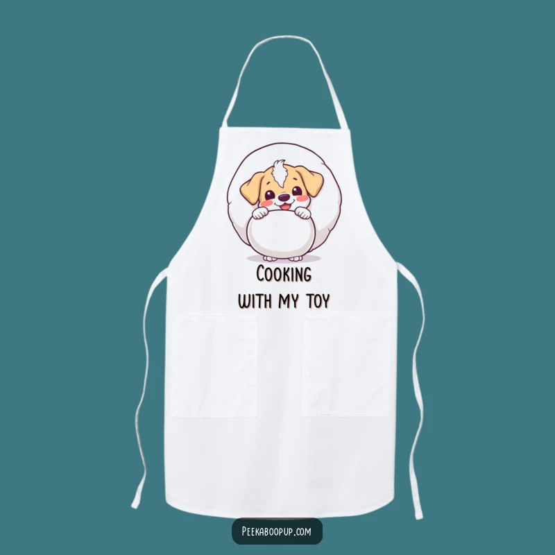 Funny Puppy Toy Apron - Peek-a-Boo Kitchen Fun Gift