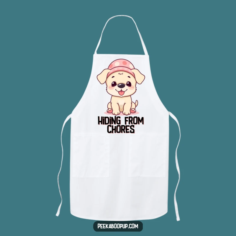 Funny Giggling Puppy Peek-a-Boo Hat Apron: Cook with Cute & Humorous Style