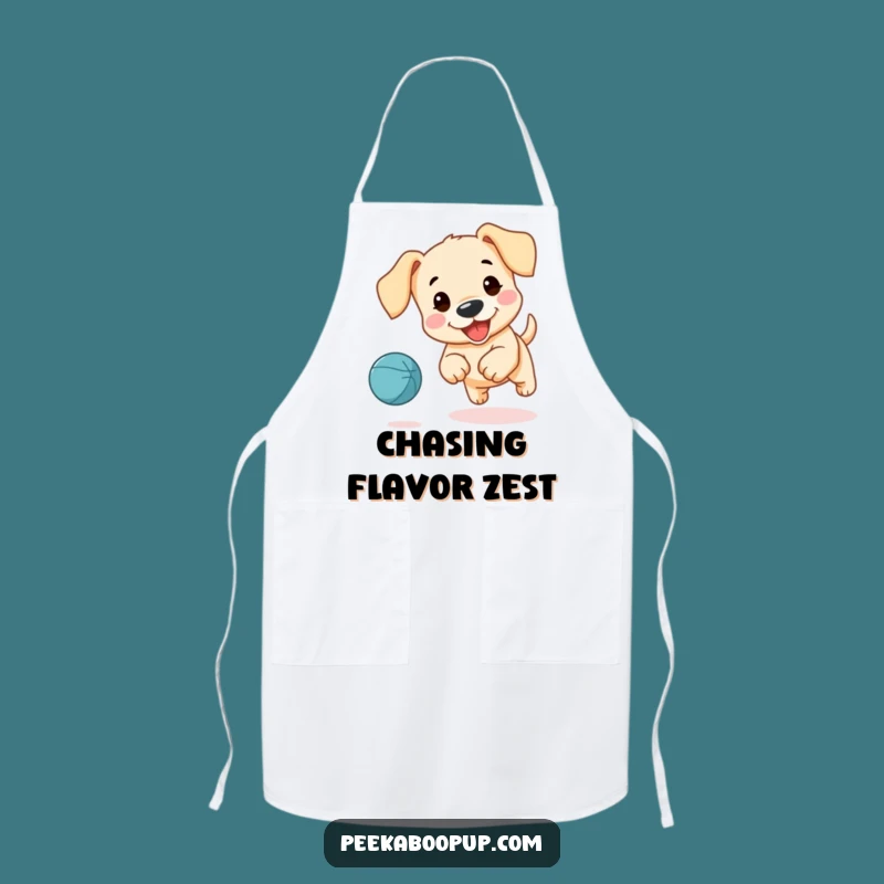Funny Puppy Chef Apron - Playful Ears, Kitchen Fun, Humorous Dog Gift!
