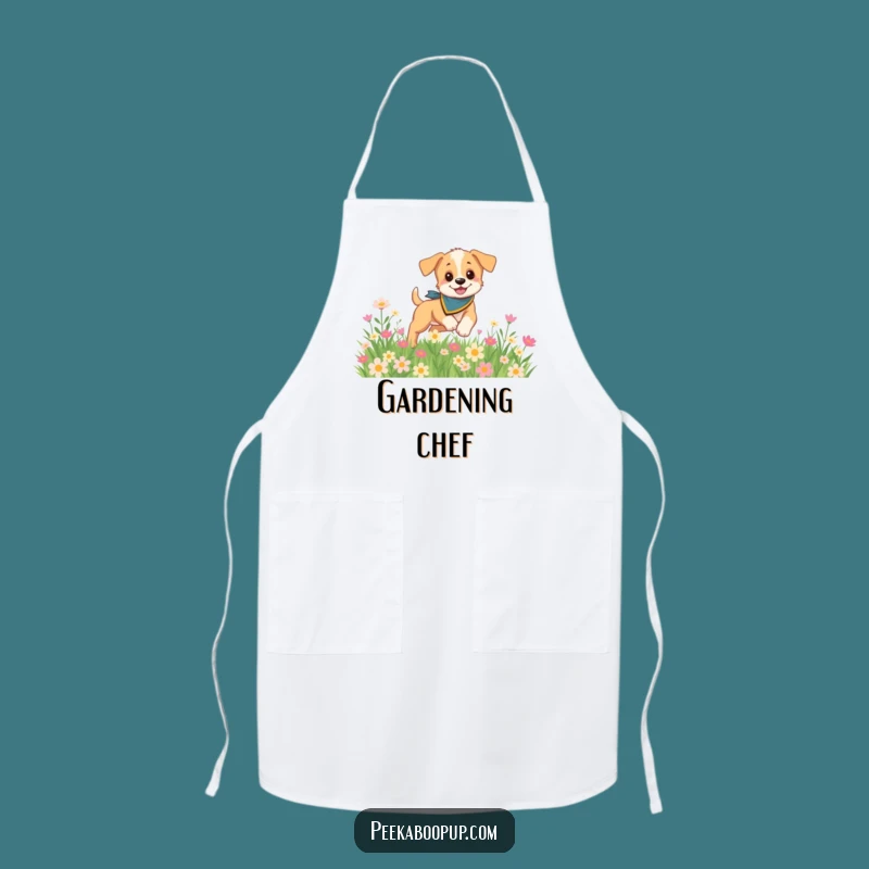 Funny Puppy Gardener Apron: Cook and Play with Floral Canine Charm