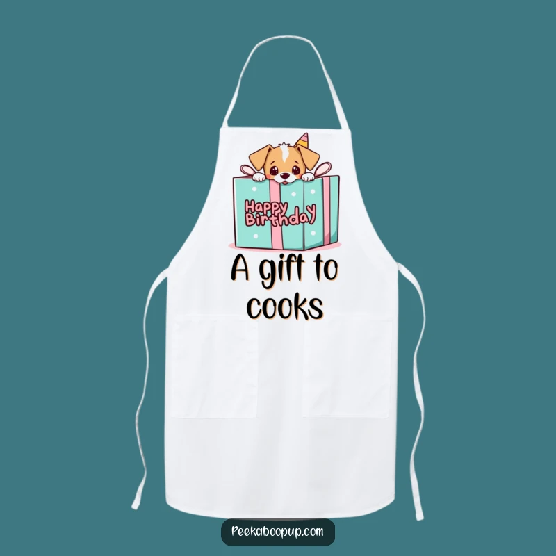 Funny Puppy Gift Apron: Peek-a-Boo Fun, Cook with Joy
