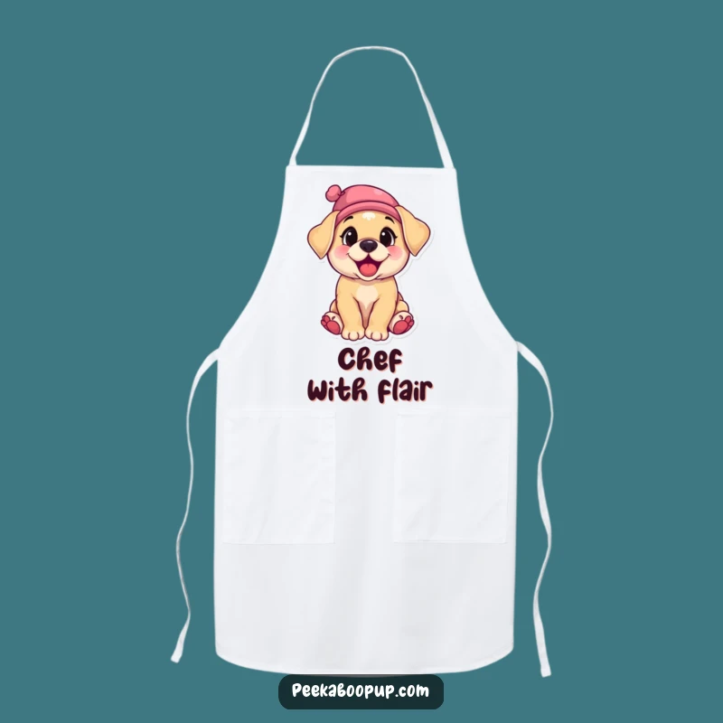 Funny Puppy Giggling Apron - Cook Up Smiles with this Pup!