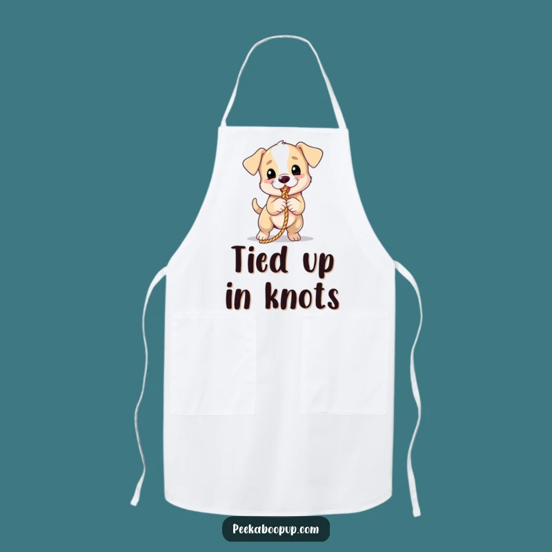 Funny Puppy Tug Kitchen Apron
