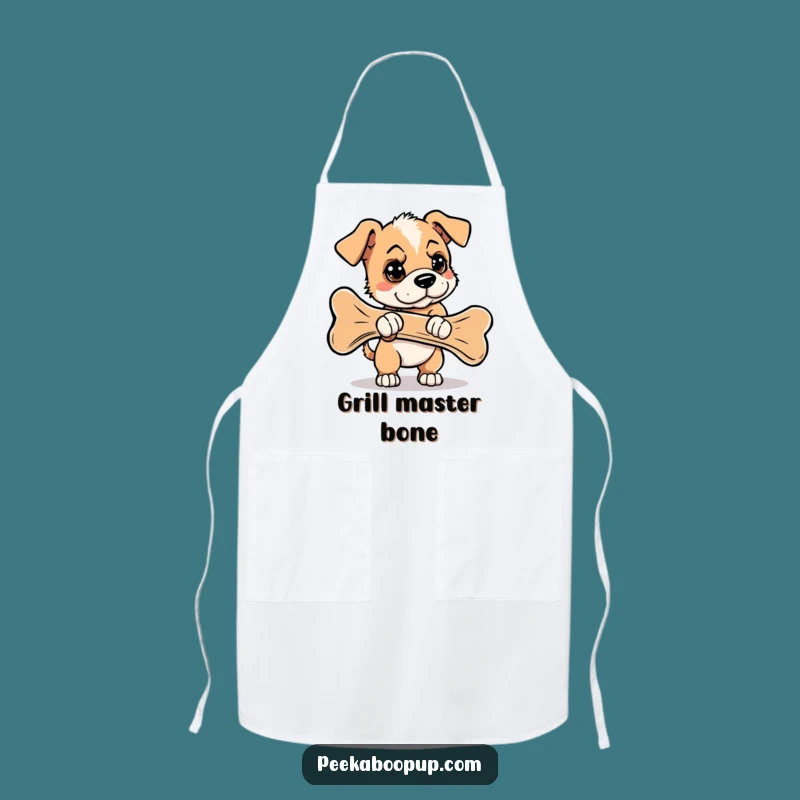 Funny Puppy Giant Bone Apron: Cook with Grit, Perfect Gift
