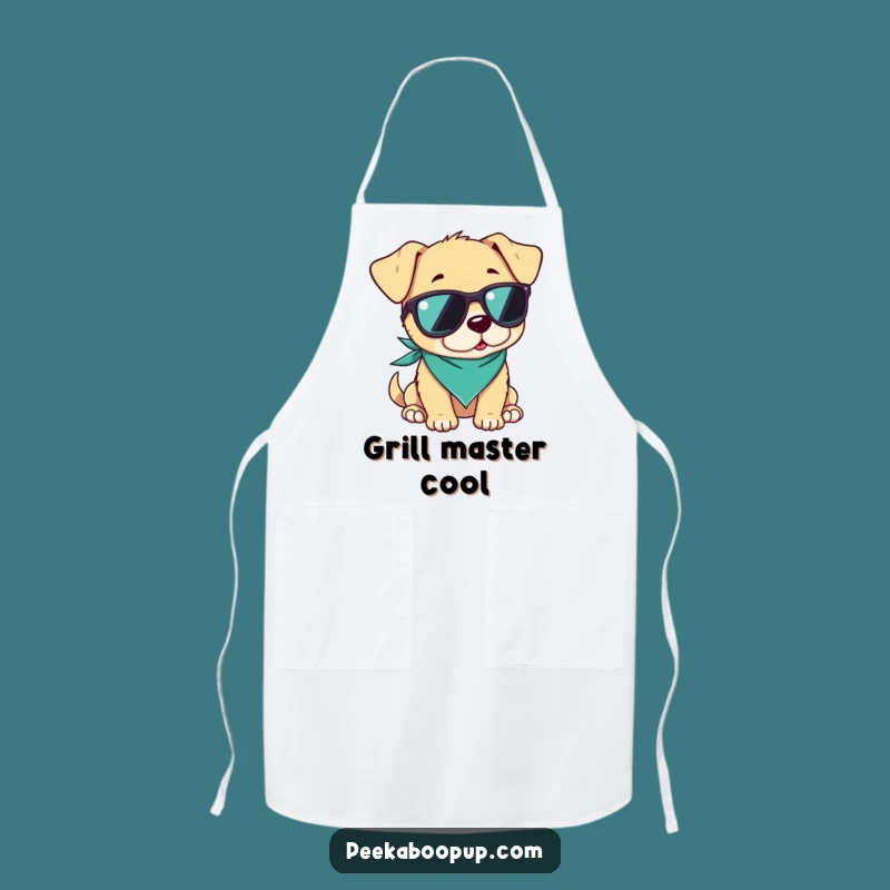 Funny Cool Puppy Sunglasses Apron, For the Chef Who Knows How to Relax Gift