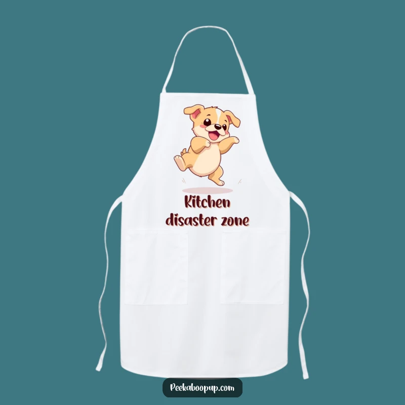 Funny Puppy Trip Apron - Kitchen Confidence with a Clumsy Leap