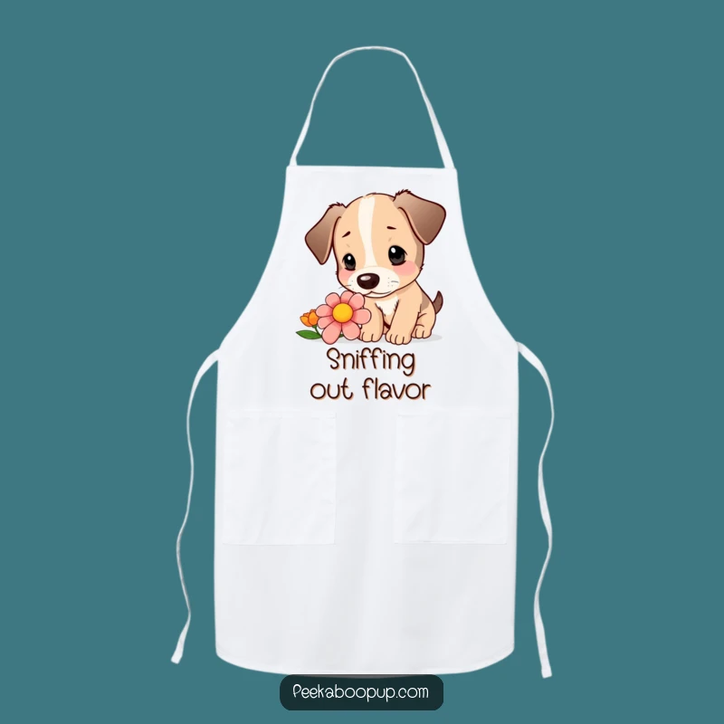 Funny Puppy Gardener Apron - Curious Sniff, Humorous Dog Gift!
