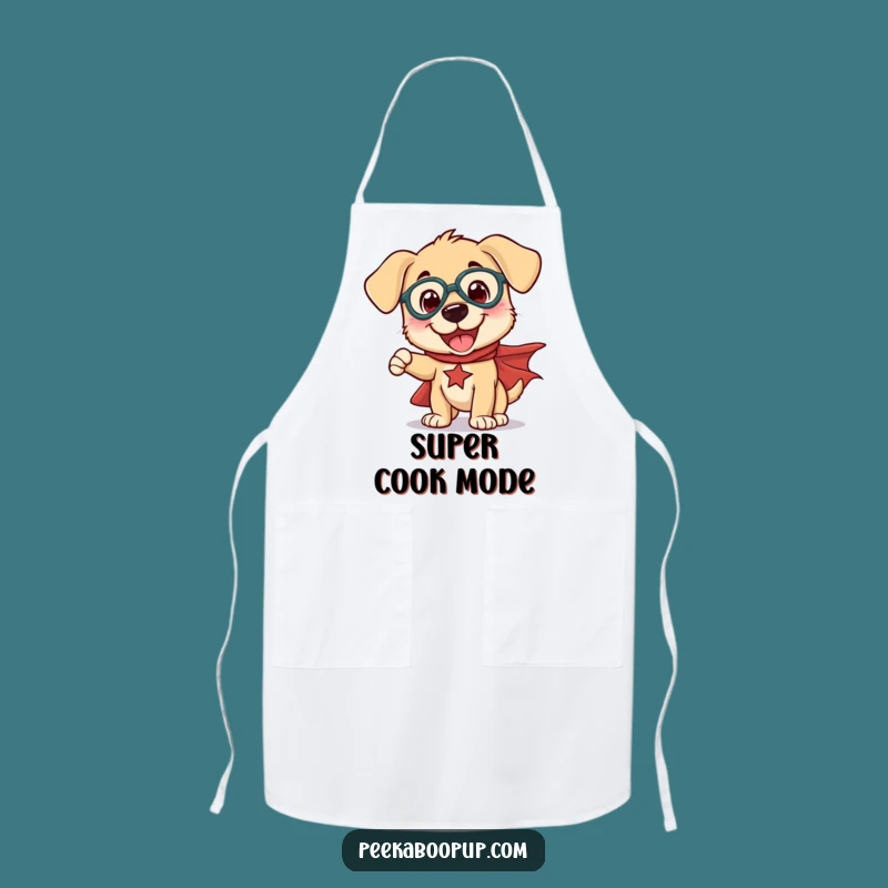 Funny Superhero Puppy Apron: Cook Like a Hero with This Humorous Kitchen Accessory