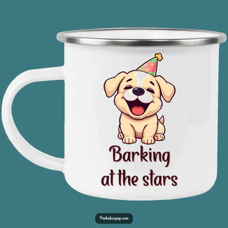 Funny Puppy Campfire Mug - Humorous Outdoor Gift for Joyful Campers