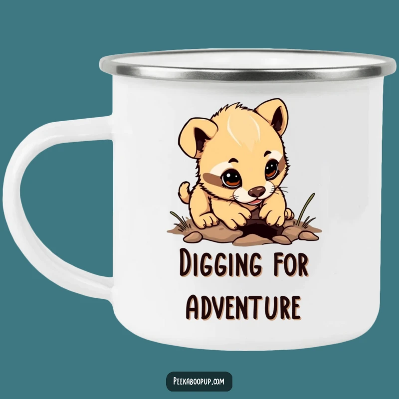 Funny Puppy Campfire Mug - Humorous Outdoor Gift for Determined Adventurers
