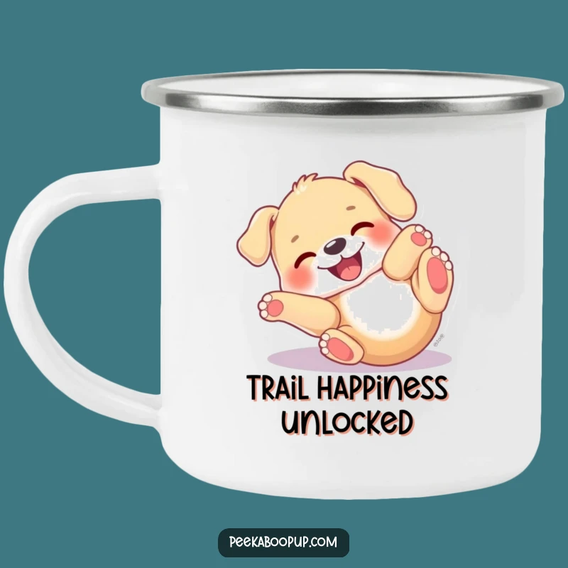 Funny Puppy Roll Camping Mug - Durable Joyful Dog Rolling Outdoor Funny Gift