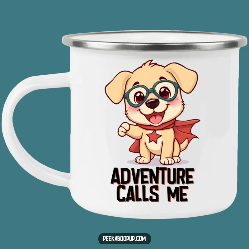 Funny Superhero Puppy Camping Mug: Durable, Humorous, and Ready for the Trail