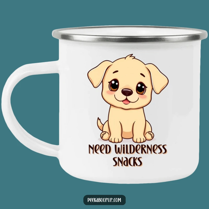 Adventure Funny Puppy Begging Camping Mug
