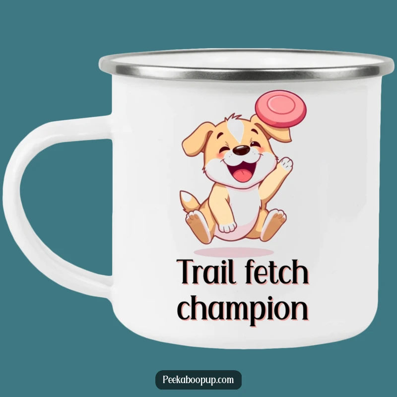 Funny Puppy Frisbee Catch Camping Mug - Adventure Ready Gift!