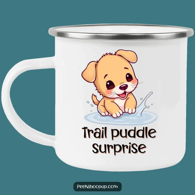 Adventure Funny Puppy Puddle Splash Camping Mug