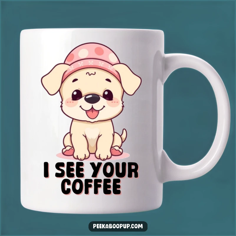 Funny Giggling Puppy Peek-a-Boo Hat Mug: The Perfect Hilarious Gift for Dog Lovers