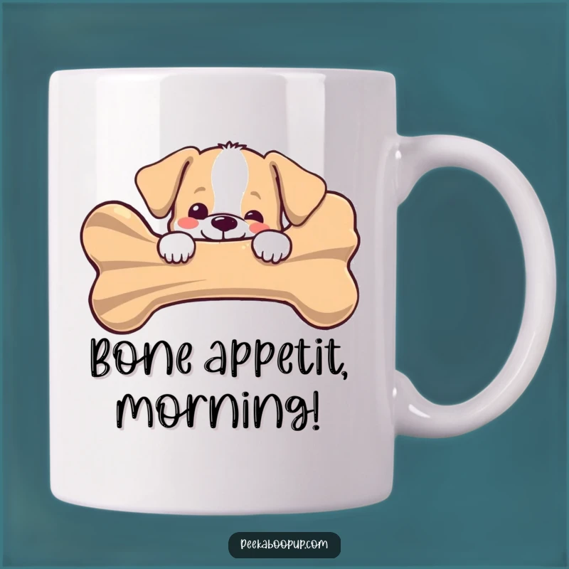 Funny Puppy Bone Mug: Joyful Peek Surprise Gift!