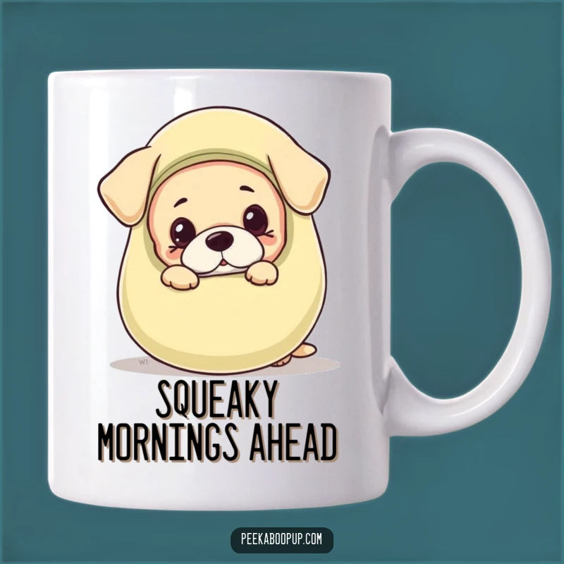 Funny Puppy Peeking Mug - A Hilarious Surprise with a Squeaky Toy!