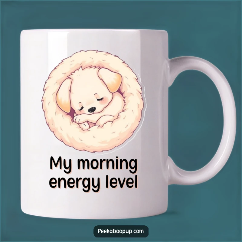 Funny Sleeping Puppy Mug Gift: Cozy Ball Canine, Perfect Present for Dog Lovers