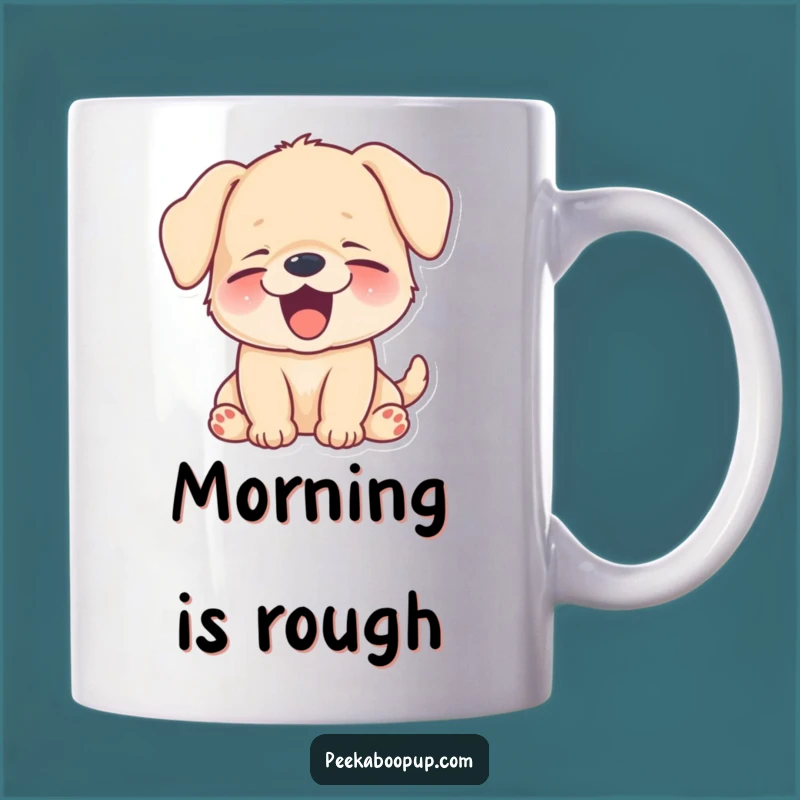 Funny Sleepy Puppy Yawn Mug - Hilarious Tired Dog Gift for Cozy Mornings!
