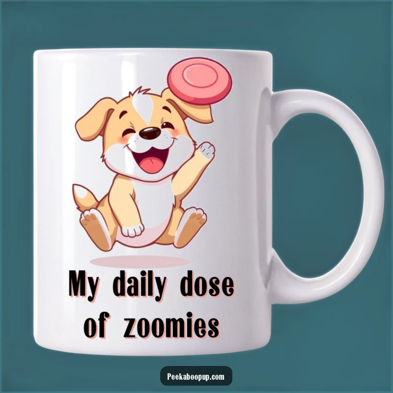 Funny Puppy Frisbee Catch Mug - The Ultimate Happy Dog Gift!