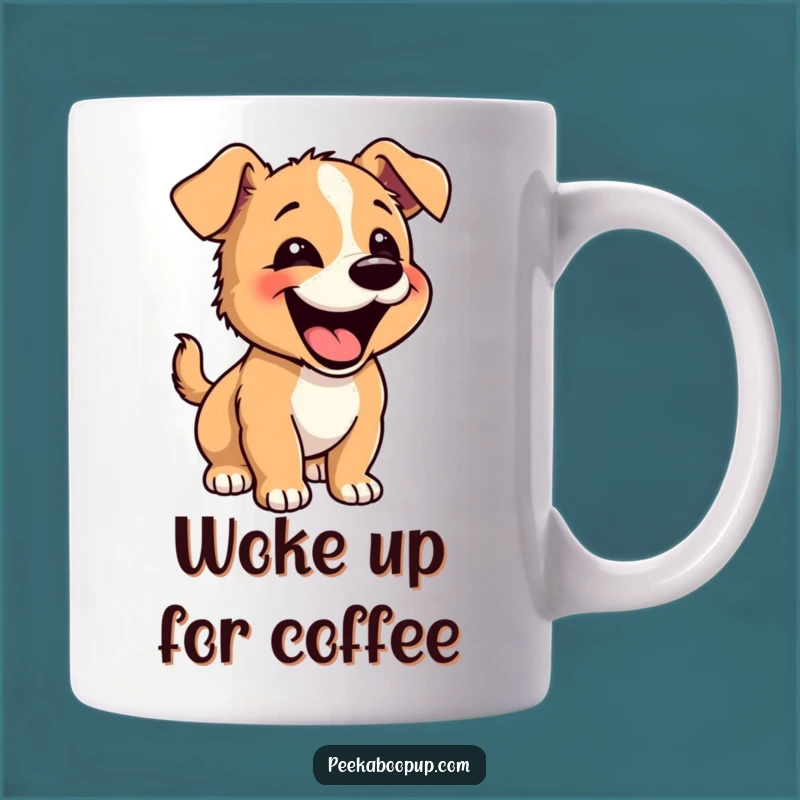 Funny Happy Puppy Mug: Joyful Barking Dog Gift for Energetic Souls