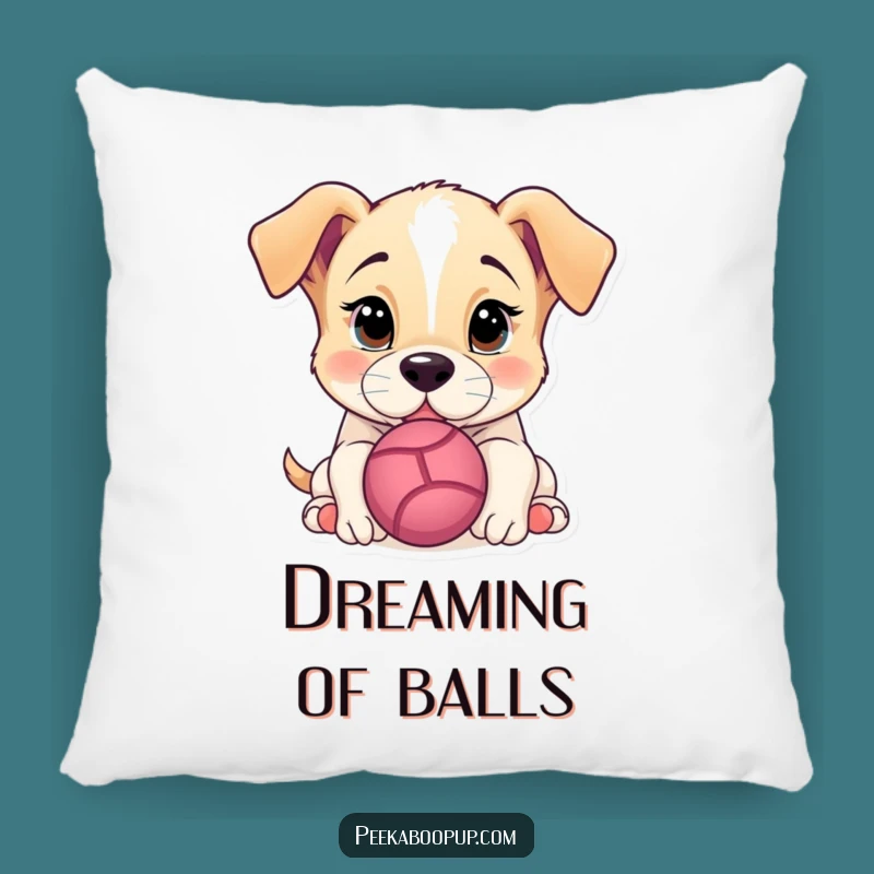 Funny Puppy Nudging Ball Pillow: Cute & Hilarious Canine Comfort Gift