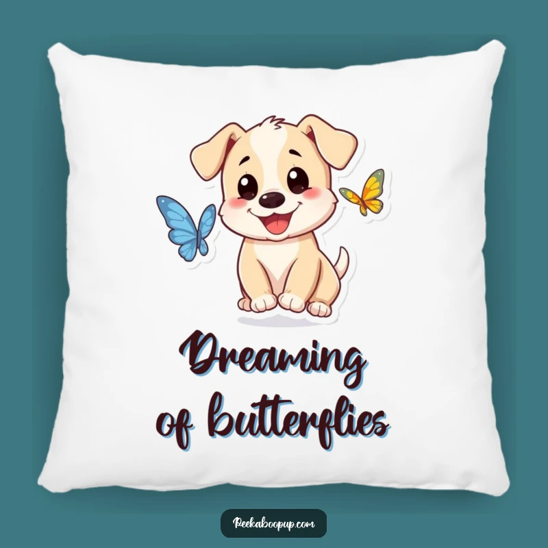 Funny Puppy Butterfly Pillow: Cozy Comfort with a Smiling Pup
