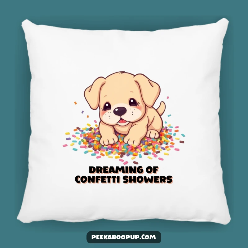 Comfy Funny Puppy Confetti Pillow: Adorable and Hilarious Home Decor Gift