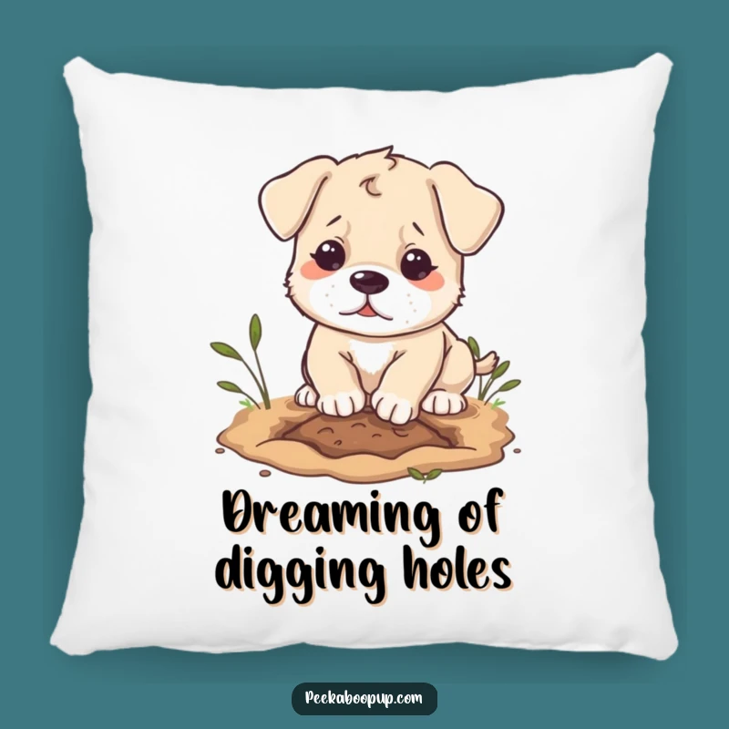 Funny Puppy Digging Pillow: Cozy Comfort with a Determined Pup