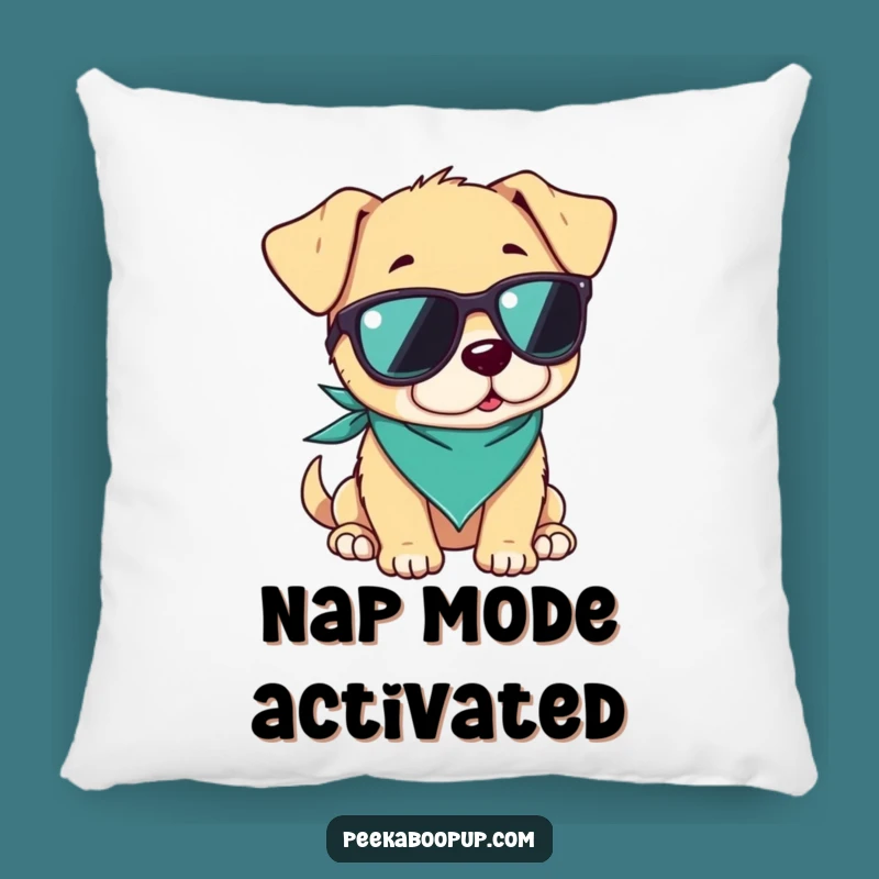 Funny Cool Puppy Sunglasses Pillow, Cozy Comfort and Comedic Relaxation Gift