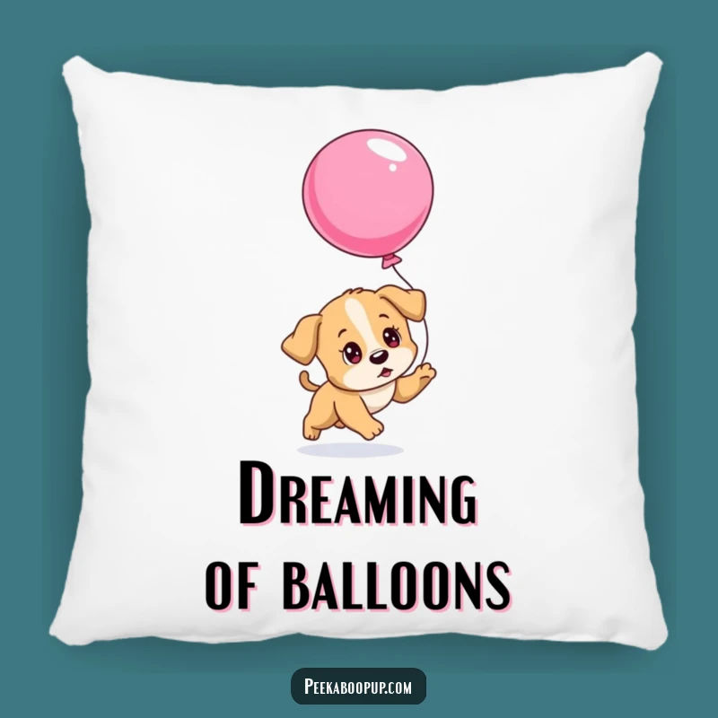 Funny Determined Puppy Balloon Pillow, Cozy Comfort and Comedic Pet Gift