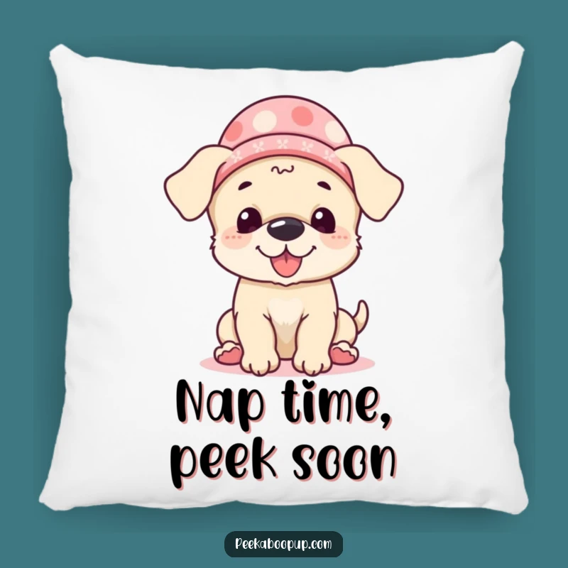 Funny Giggling Puppy Peek-a-Boo Hat Pillow: Cozy & Hilarious Decor
