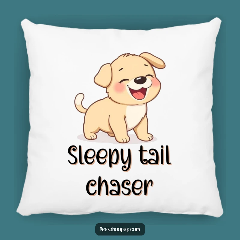 Funny Giggling Puppy Tail Chase Pillow - Hilarious Comfort & Puppy Joy!