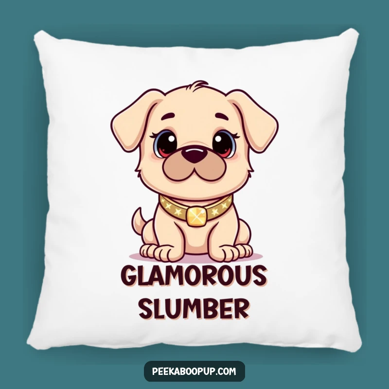 Funny Proud Puppy Sparkle Pillow: Cozy Comfort with Confident and Humorous Flair