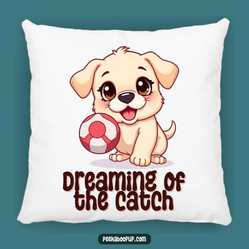 Funny Puppy Ball Chase Pillow: Cozy Comfort Meets Energetic Dog Design