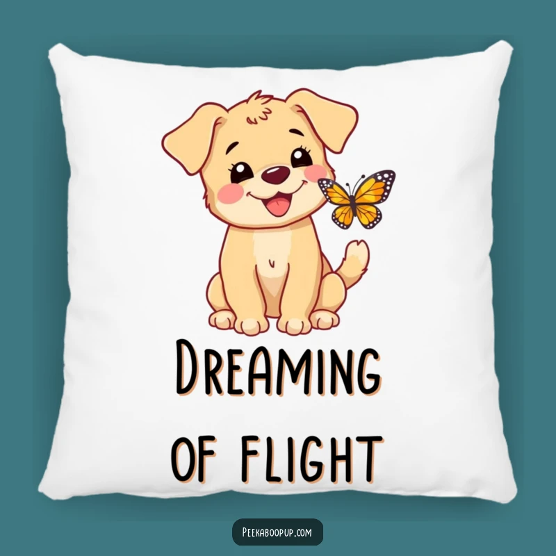 Funny Puppy Butterfly Pillow: Cozy Comfort with a Whimsical and Humorous Design