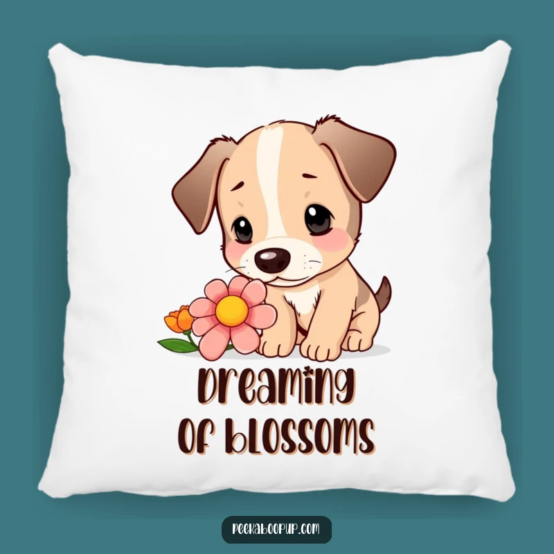 Funny Puppy Flower Pillow - Curious Accent, Perfect Humorous Throw Pillow!