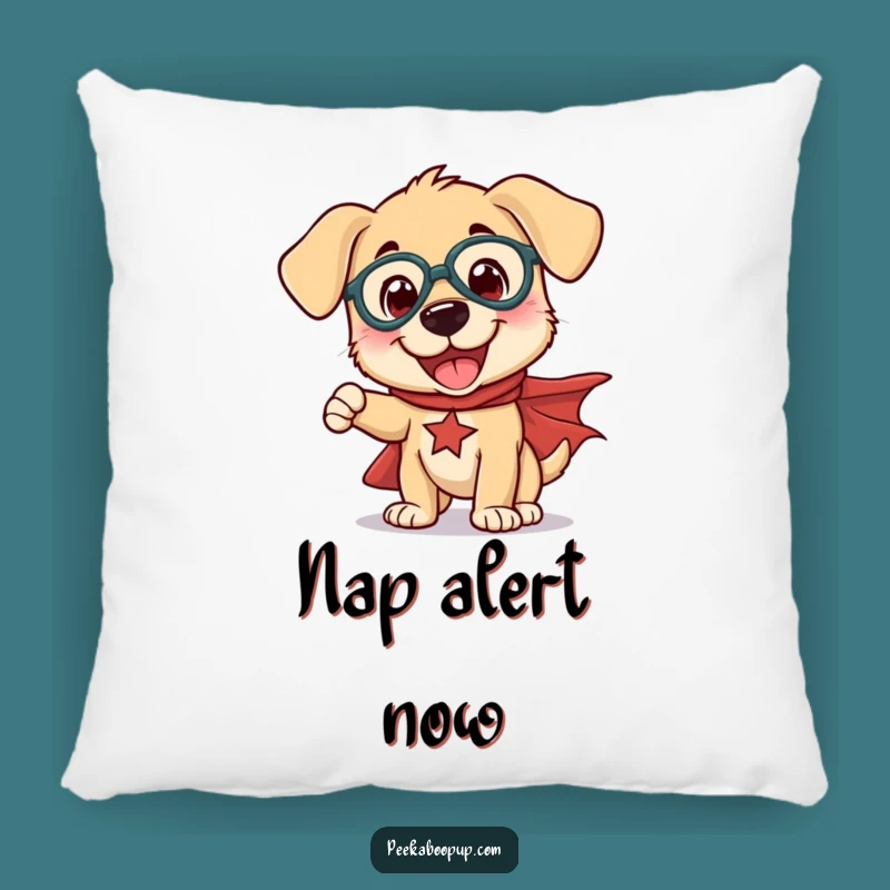 Funny Superhero Puppy Pillow: Cozy Comfort with Heroic and Humorous Flair