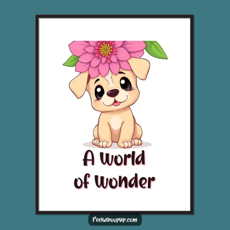 Funny Curious Puppy Digital Art Print: Instant Whimsical Decor