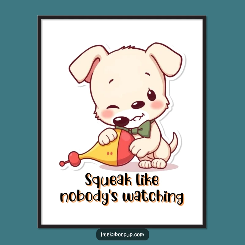 Funny Puppy Bowtie Digital Art Print - Instant Hilarious Decor for Dog Lovers