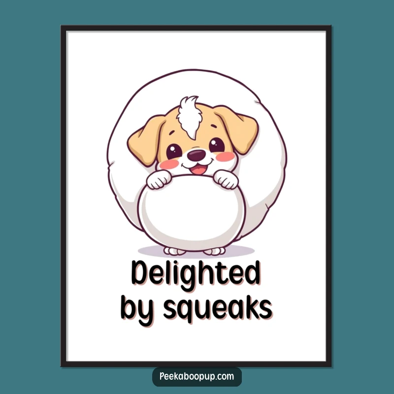Funny Puppy Toy Digital Art - Peek-a-Boo Delight Print