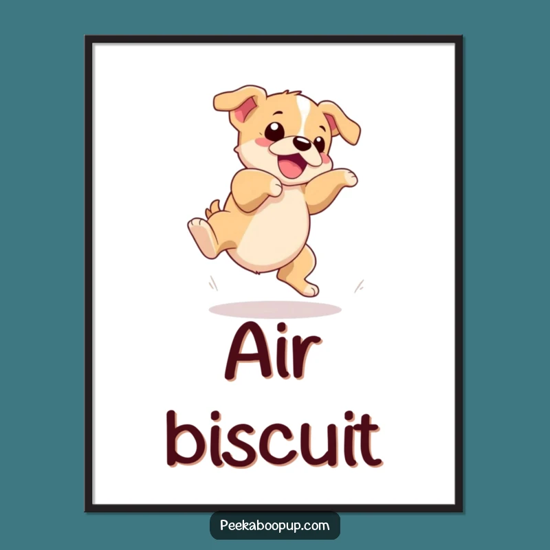 Funny Puppy Trip Digital Print - Adorable Clumsy Dog Art
