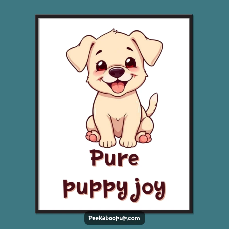 Funny Puppy Wagging Digital Art - Floppy Ears Grin Print