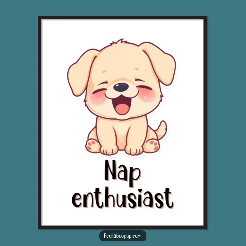 Funny Sleepy Puppy Yawn Digital Art - Hilarious Tired Download!