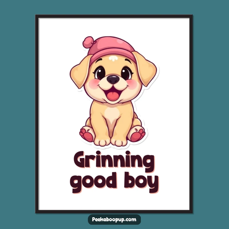 Funny Giggling Puppy Digital Art - Instant Canine Charm!