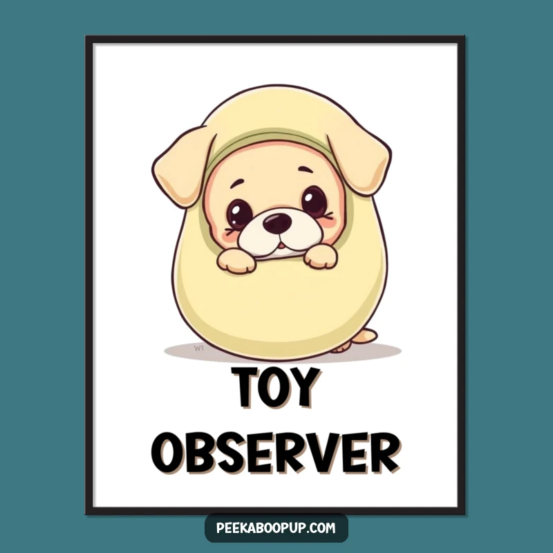 Funny Puppy Peeking Digital Art - Instant Playful Surprise!