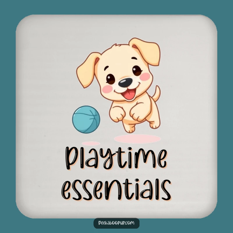 Funny Puppy Ball Coaster - Protect Surfaces with Joy, Humorous Dog Decor!