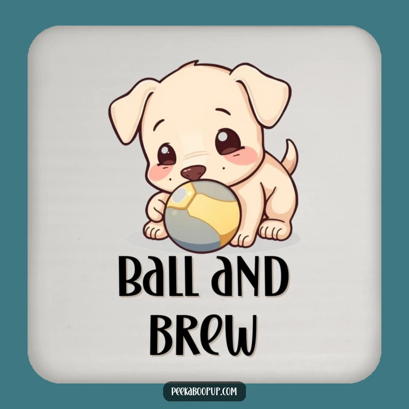 Funny Puppy Ball Coaster - Protect Surfaces with Playful Charm